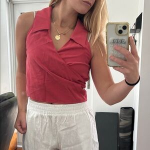 Fifteen Twenty Coral Wrap Blouse